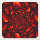 Rood zwart blauw bloemblad kartonnen onderzetters (Voorkant)