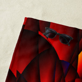 Rood zwart blauw bloemblad strandlaken