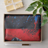 Rood Zwart Blauw Buffel Gezicht Rechts Decoupage Tissuepapier (Geschenk)