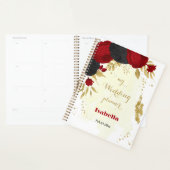 Rood & zwart bloemen goud planner (Display)