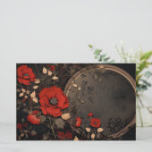   rood & zwart bloemenpapier (Staand voorkant)