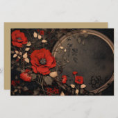   rood & zwart bloemenpapier (Voorkant / Achterkant)