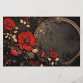   rood & zwart bloemenpapier (Voorkant)