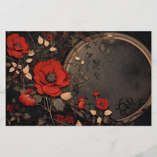 rood & zwart bloemenpapier (Voorkant)