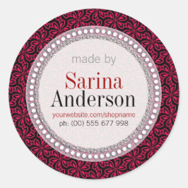 Rood zwart bloemmotief gemaakt door labels Sticker