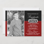 Rood/zwart Bord Afstuderen Kaart (Voorkant)