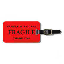 Rood Zwart Breekbaar Handle met Zorg Dank U