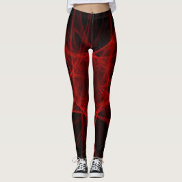 Rood Zwart Bruin Groen Fractal eenvoudig Kleur coo Leggings