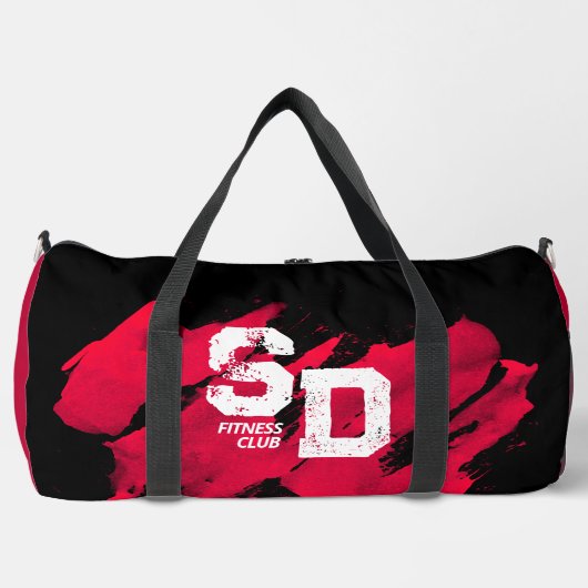 Rood & Zwart Brushy Fitness Bag Plunjezak (Voorkant)