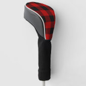 Rood & Zwart Buffalo geruit dambordpatroon Golfheadcover (Schuin)