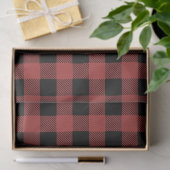 Rood zwart Buffalo geruit Gingham Houthakker Tissuepapier (Geschenk)