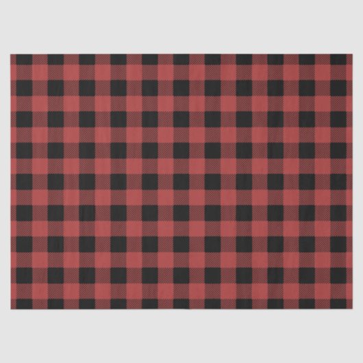 Rood zwart Buffalo geruit Gingham Houthakker Tissuepapier (Voorkant)