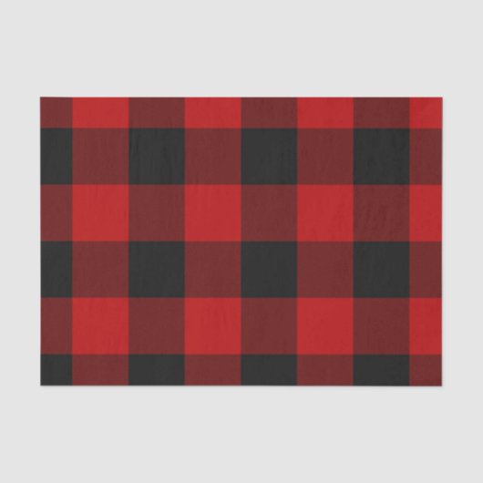 Rood & Zwart Buffalo geruit Plaid Landelijk Tissuepapier (Voorkant)