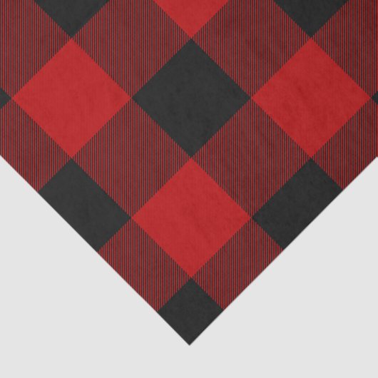 Rood & Zwart Buffalo Geruit Plaid Rustiek Tissuepapier (Detail)