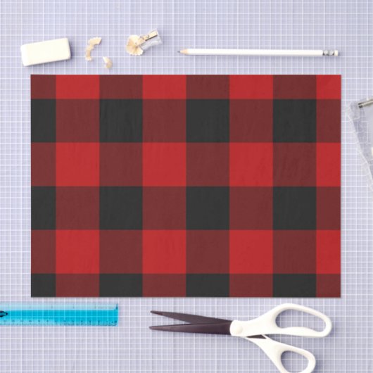 Rood & Zwart Buffalo Geruit Plaid Rustiek Tissuepapier (Craft)