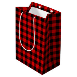Rood Zwart Buffalo Houthakker Check Kerstmis Medium Cadeauzakje