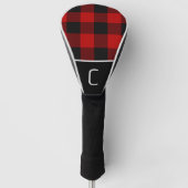 Rood & Zwart Buffalo Plaid Checker Patroon Golfheadcover (Voorkant)