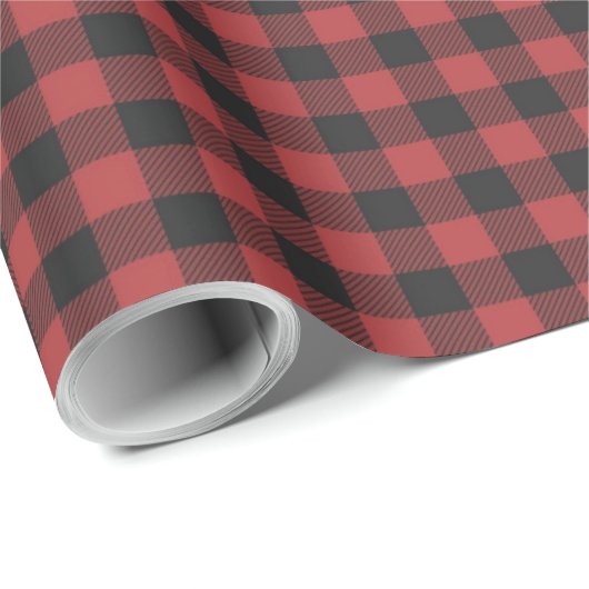 Rood & Zwart Buffalo Plaid Inpakpapier (Rol Hoek)