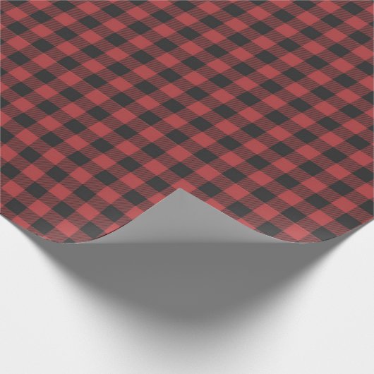 Rood & Zwart Buffalo Plaid Inpakpapier (Hoek)