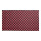 Rood Zwart Buffalo Plaid Tartan Festive Rustic Kussensloop (Achterkant-Links)