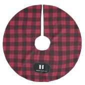 Rood & Zwart Buffalo Plakken Monogram Boomrok Kerstboom Rok (Voorkant)