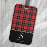 Rood zwart Buffalo speldenmonogram Bagagelabel<br><div class="desc">Red Black Buffalo Pset Monogram ontwerp **LEES VÓÓR BESTELLING** 1. Als u veranderingen aanbrengt en het ontwerp bebouwd is of niet juist op het scherm kijkt te gebruiken gelieve de Levende Dienst van het Ontwerp om u te helpen het bevestigen. 2. Uw bestelling gaat rechtstreeks naar de printers. Wat u...</div>