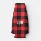 Rood zwart Buffalo speldenmonogram Flesjeskoeler (Voorkant)