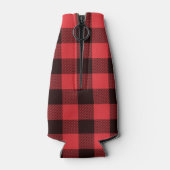 Rood zwart Buffalo speldenmonogram Flesjeskoeler (Achterkant)