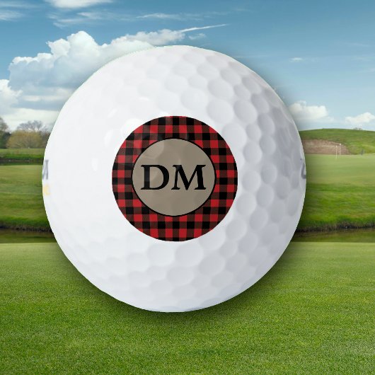 Rood zwart Buffalo speldenmonogram Golfballen