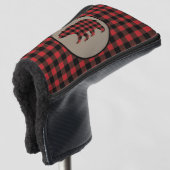 Rood zwart buffel Beer Putter Hoesje Golfheadcover (3/4 voorkant)