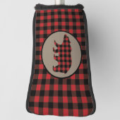 Rood zwart buffel Beer Putter Hoesje Golfheadcover (Draai 90)
