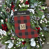 Rood Zwart Buffel Check geruit Bruin Monogram Kleine Kerstsok