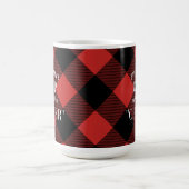 Rood Zwart Buffel Check Plaked Grappige Kerstmis Koffiemok (Center)