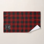Rood Zwart Buffel Controleert Patroon Monogram Naa Bad Handdoek (Handdoek)