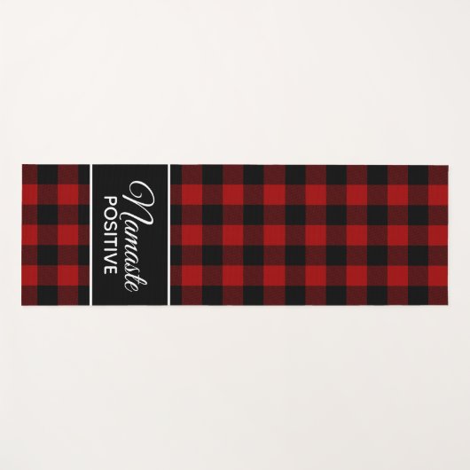 Rood, zwart buffel, geplakt Yoga Mat 2 (Voorkant (horizontaal))