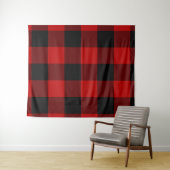 Rood & Zwart Buffel Geruit Rutige Wandkleed (In Situ (horizontaal))