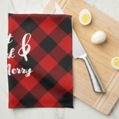 Rood Zwart Buffel Gingham Check Keukenhanddoeken (Quarter Fold)