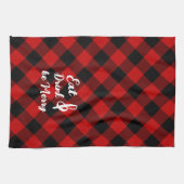 Rood Zwart Buffel Gingham Check Keukenhanddoeken (Horizontaal)