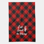 Rood Zwart Buffel Gingham Check Keukenhanddoeken (Verticaal)