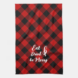 Rood Zwart Buffel Gingham Check Keukenhanddoeken