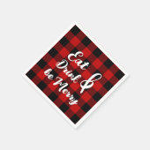Rood Zwart Buffel Gingham Check Papier Servet (Hoek)