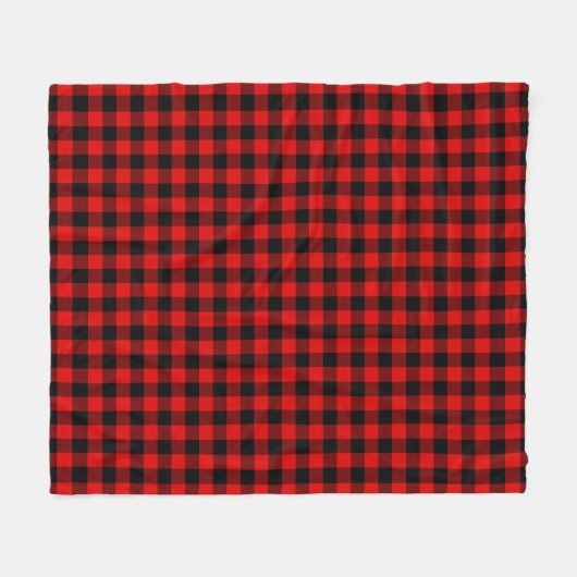 Rood zwart buffel houthakker check geruite patroon fleece deken (Voorkant (Horizontaal))
