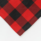 Rood zwart buffel houthakker check geruite patroon fleece deken (Hoek)