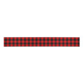 Rood Zwart Buffel Lumberjack Check Kerstmis Grosgrain Lint (Voorkant)