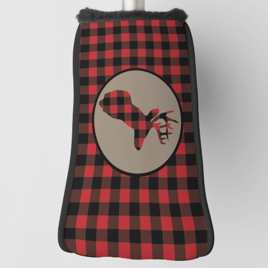 Rood zwart buffel met ruggegraat Hoesje van slagko Golfheadcover (Draai 90)