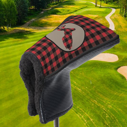 Rood zwart buffel met ruggegraat Hoesje van slagko Golfheadcover