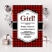 Rood Zwart Buffel Plaid Baby shower