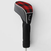 Rood & Zwart Buffel Plaid Geruit Patroon Golfheadcover (Schuin)
