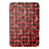 Rood & Zwart Buffel Plaid & Gouden Hertengewei Badmat (Voorkant Verticaal)