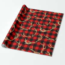 Rood & Zwart Buffel Plaid & Gouden Hertengewei
